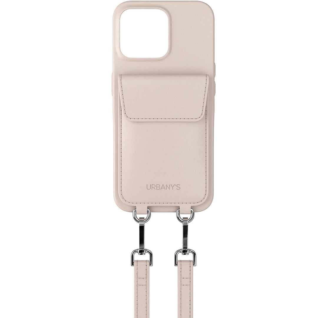 Urbany's HANDYKETTE+ Beach Beauty Tasche/Umhängetasche – für Apple iPhone 17 Pro, TPU, Sand, mit Zusatzfach