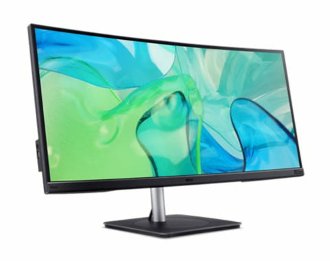 Acer Vero CB3 – Monitor, 34" 3440 × 1440 (UWQHD), IPS, 60 Hz, 300 cd/m², Gebogen, Adaptive Sync, Schwarz