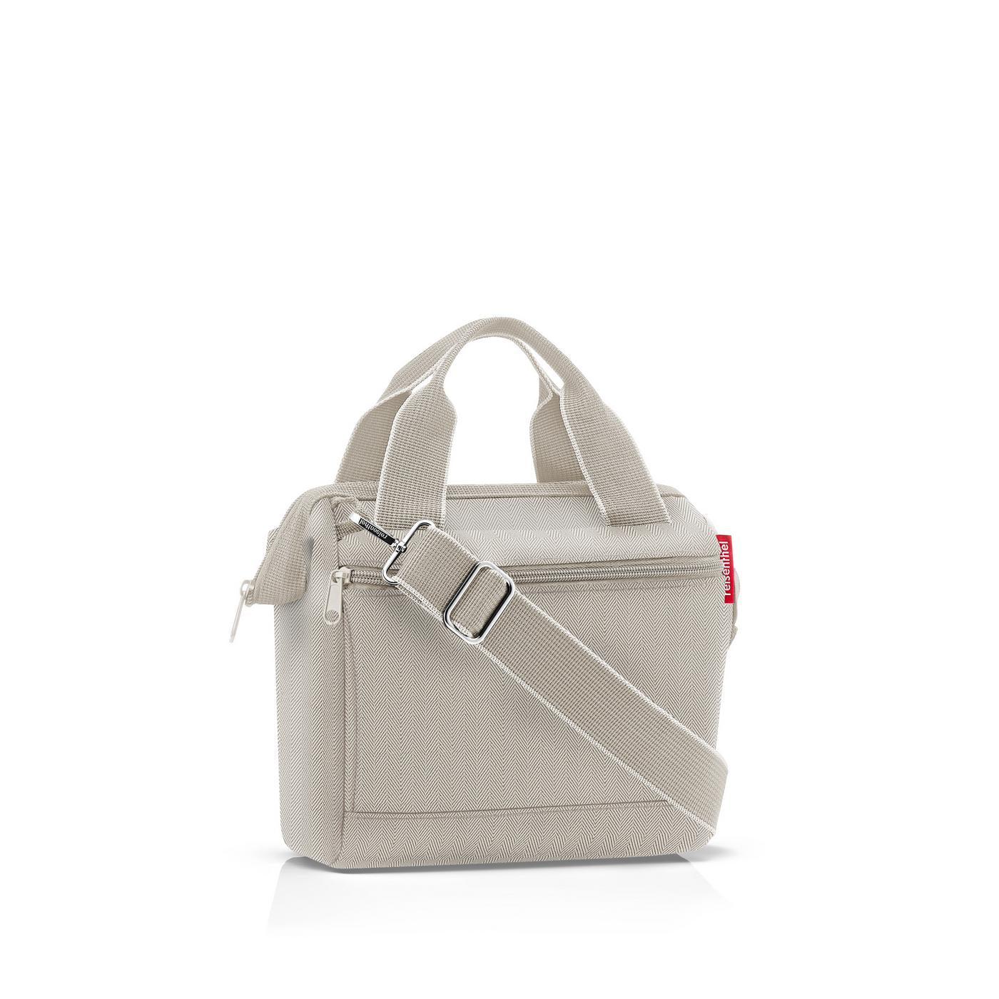 Reisenthel Umhängetasche Allrounder Cross – 4 l, Polyester, Herringbone Sand, 22 × 24 × 13 cm