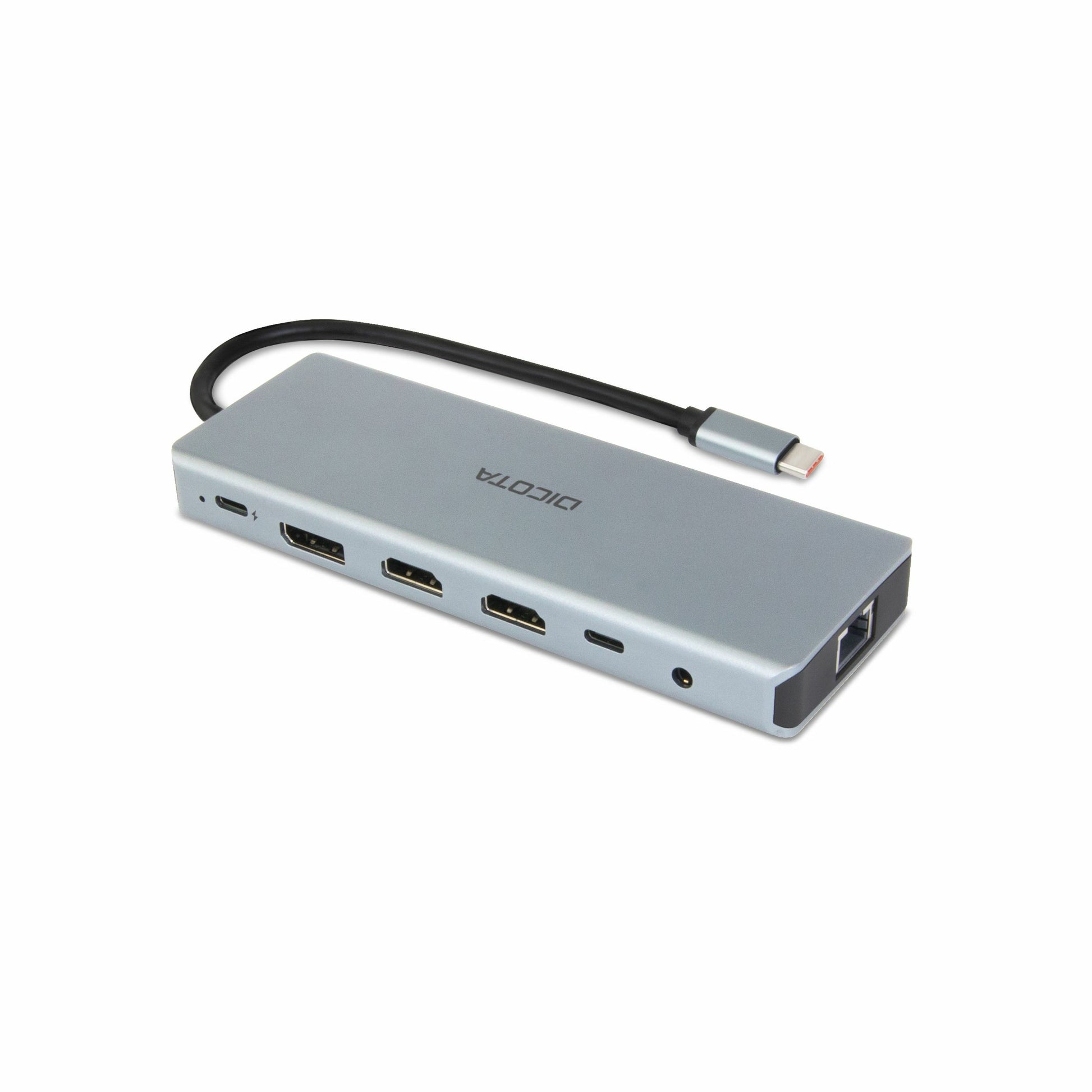 DICOTA D32065 Dockingstation – USB-C, 1× DP, 2× HDMI, 5× USB-A, 1× USB-C, 100 W PD, GbE, SD/microSD