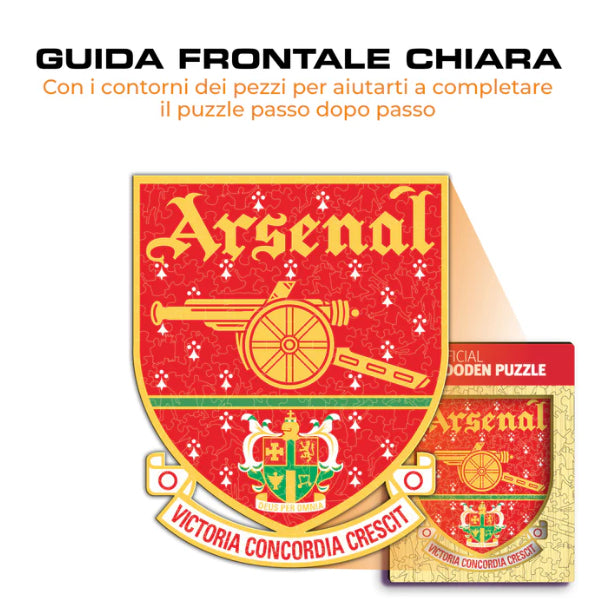 Iconic Puzzles Arsenal FC Retro Logo – Logikspiel, 1 Spieler, ab 10 Jahren, mehrsprachig