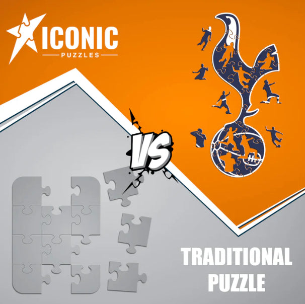 Iconic Puzzles Puzzle Tottenham Hotspur FC Logo – 270 Teile – 25 × 60 cm – ab 10 J. – Holz – Blau/Weiss – FSC