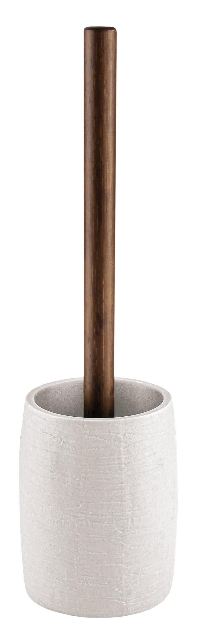 Kleine Wolke WC-Bürstenhalter – Bambus, Polyresin, Grau, 9,8 × 9,8 × 34,5 cm