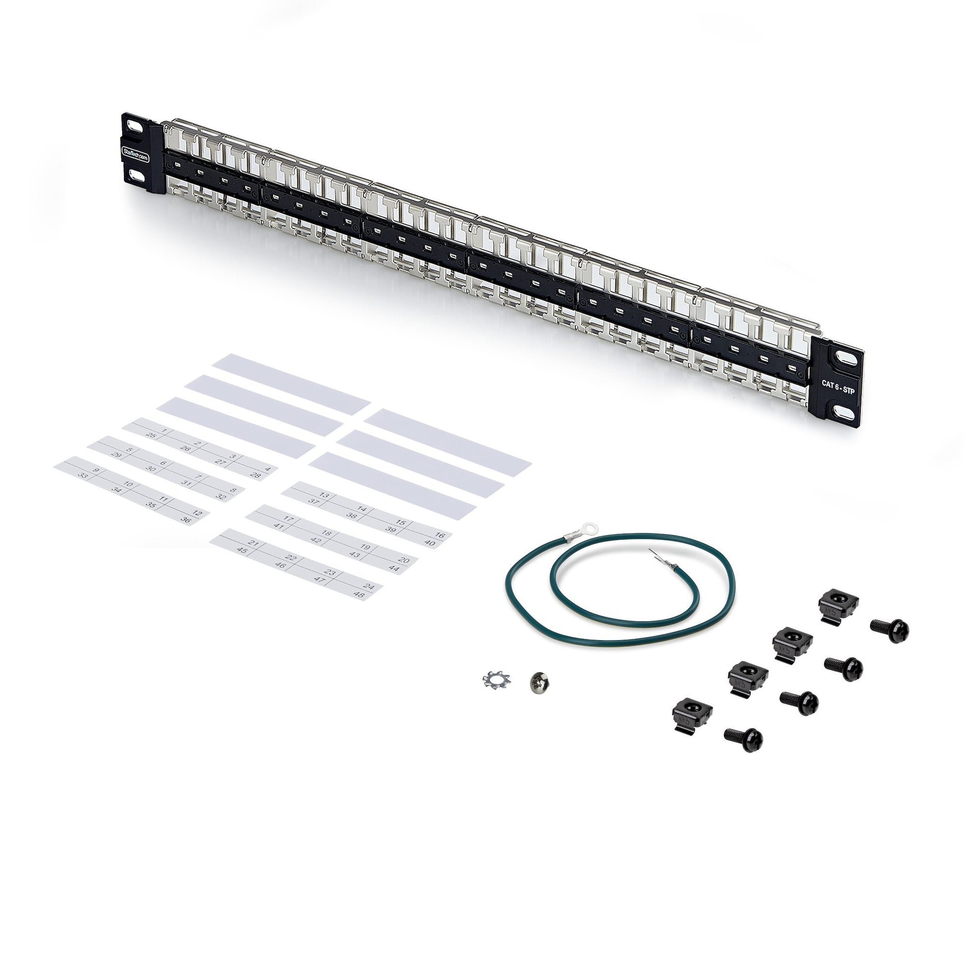 StarTech.com Keystone Patchpanel – 48× RJ-45, Cat6a/Cat8, 19", 1U, Schwarz