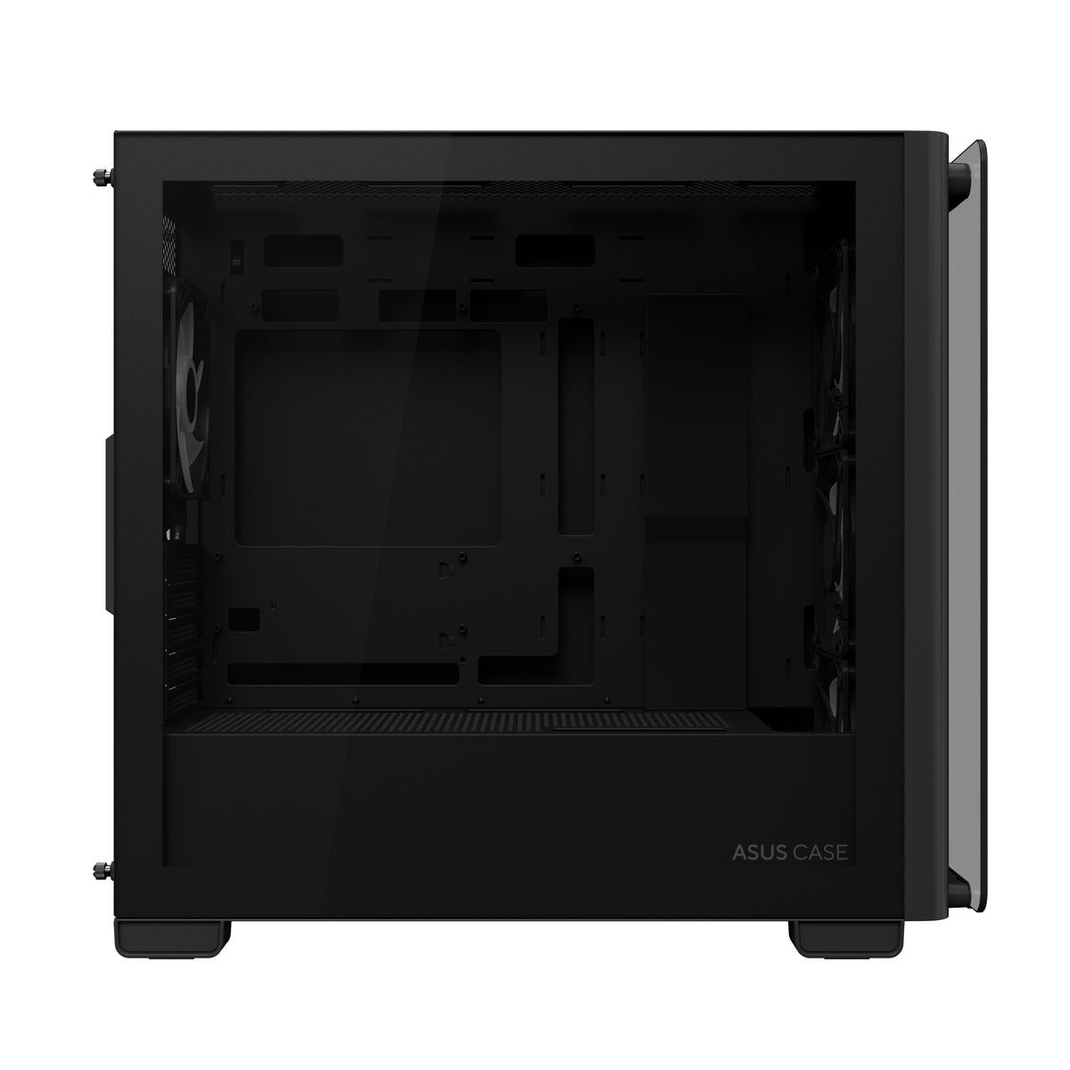 ASUS A23 PLUS TG – PC-Gehäuse – Micro-ATX/Mini-ITX, 7 Lüfterplätze, 3×2,5", 2×3,5", Sichtfenster, Schwarz