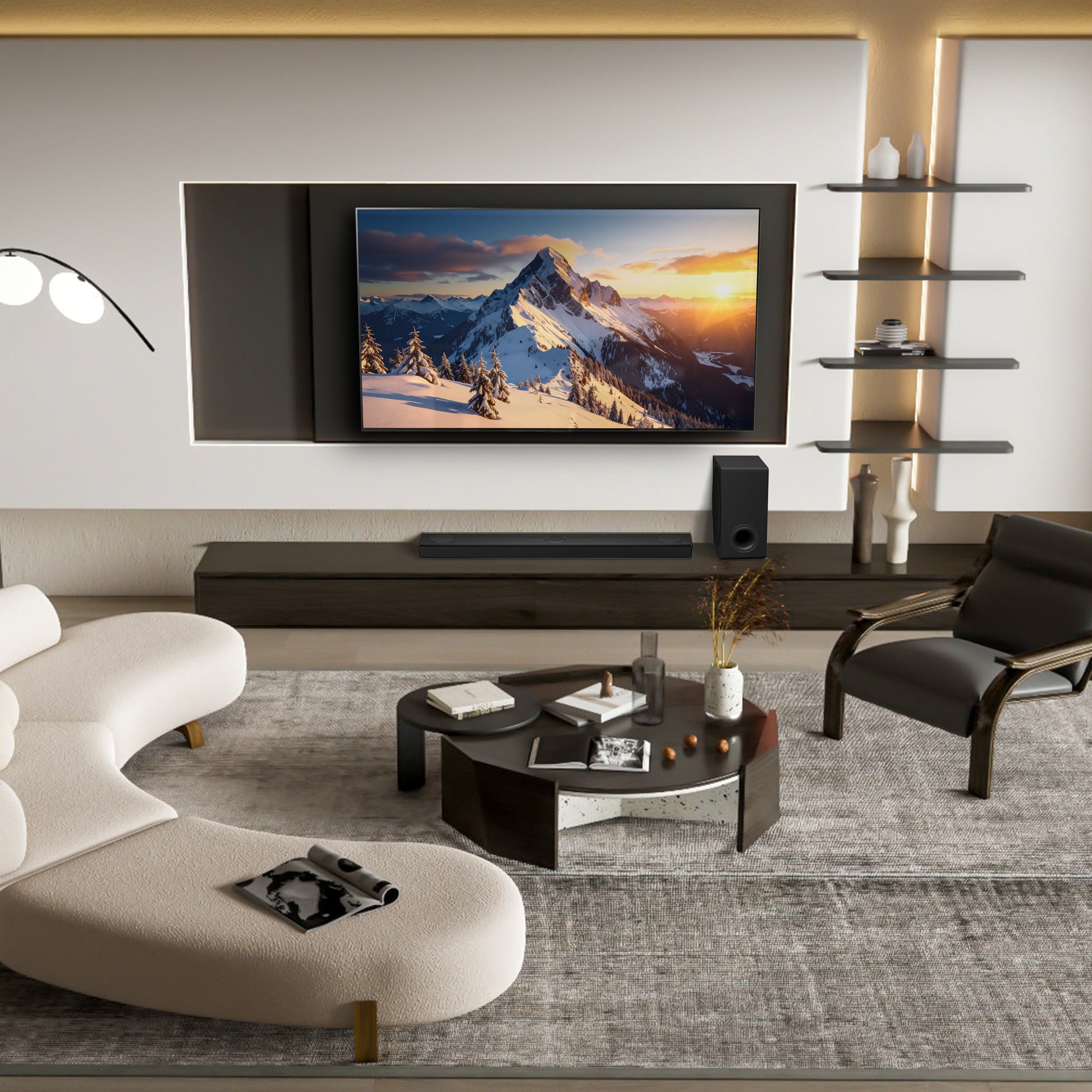 LG S80TY – Soundbar – 3.1.3, Dolby Atmos/DTS:X, mit Subwoofer, 480 W – Schwarz