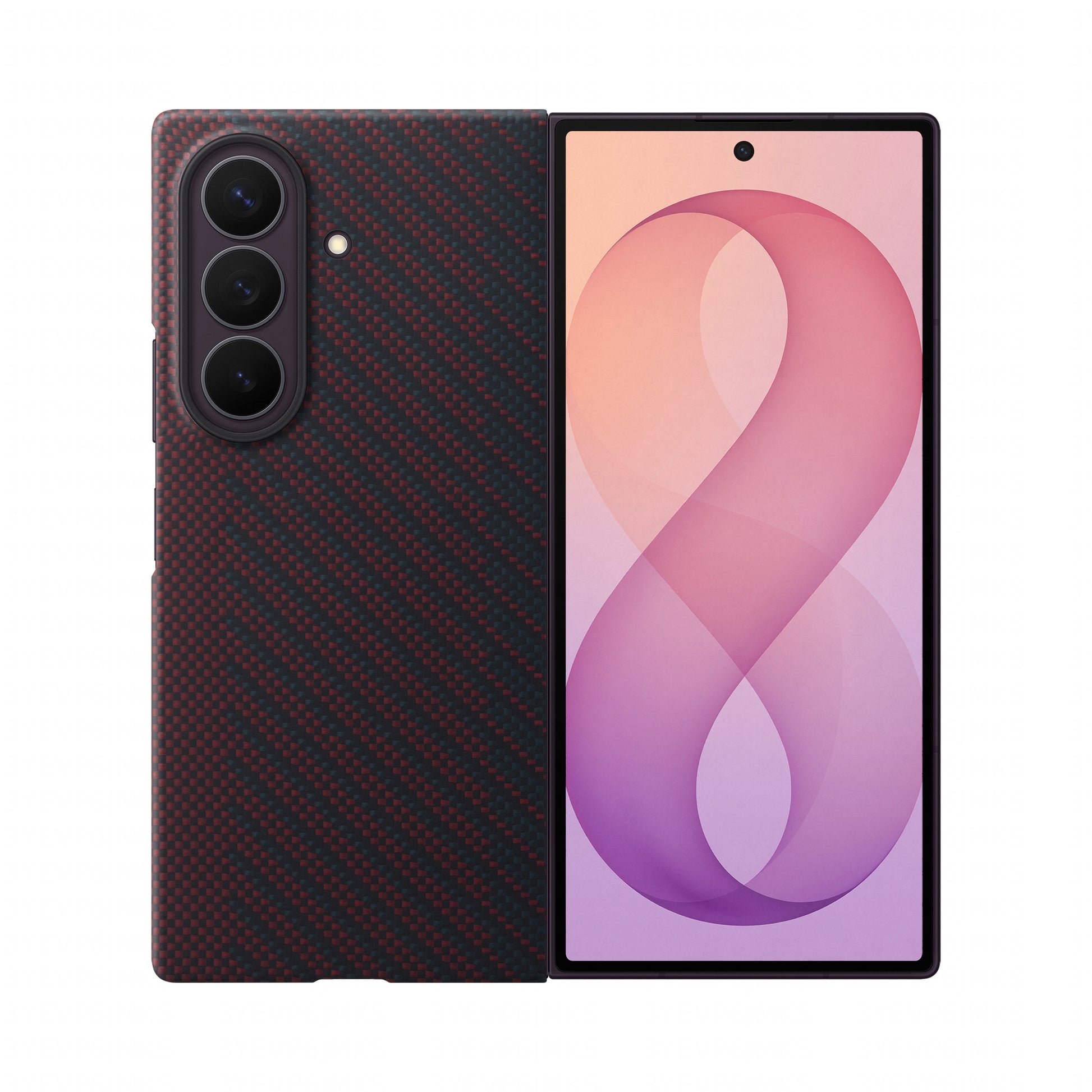 Samsung EF-KF976SREGWW Backcover – für Samsung Z Fold8, Karbon, Rot