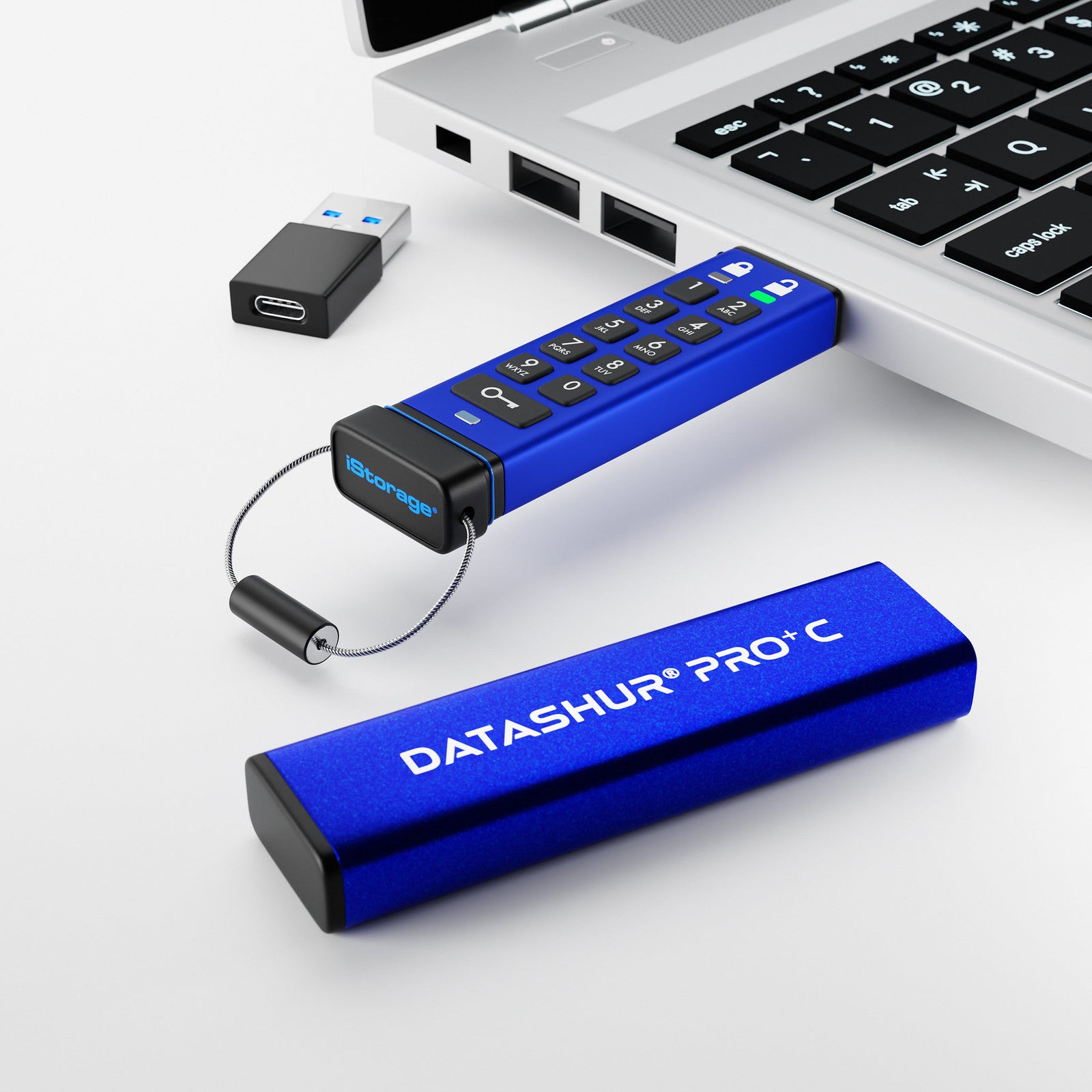 iStorage datAshur PRO+C USB-Stick 128 GB – USB-C 3.2 Gen 1, 310/246 MB/s, AES-256, FIPS 140-3 Level 3, IP68