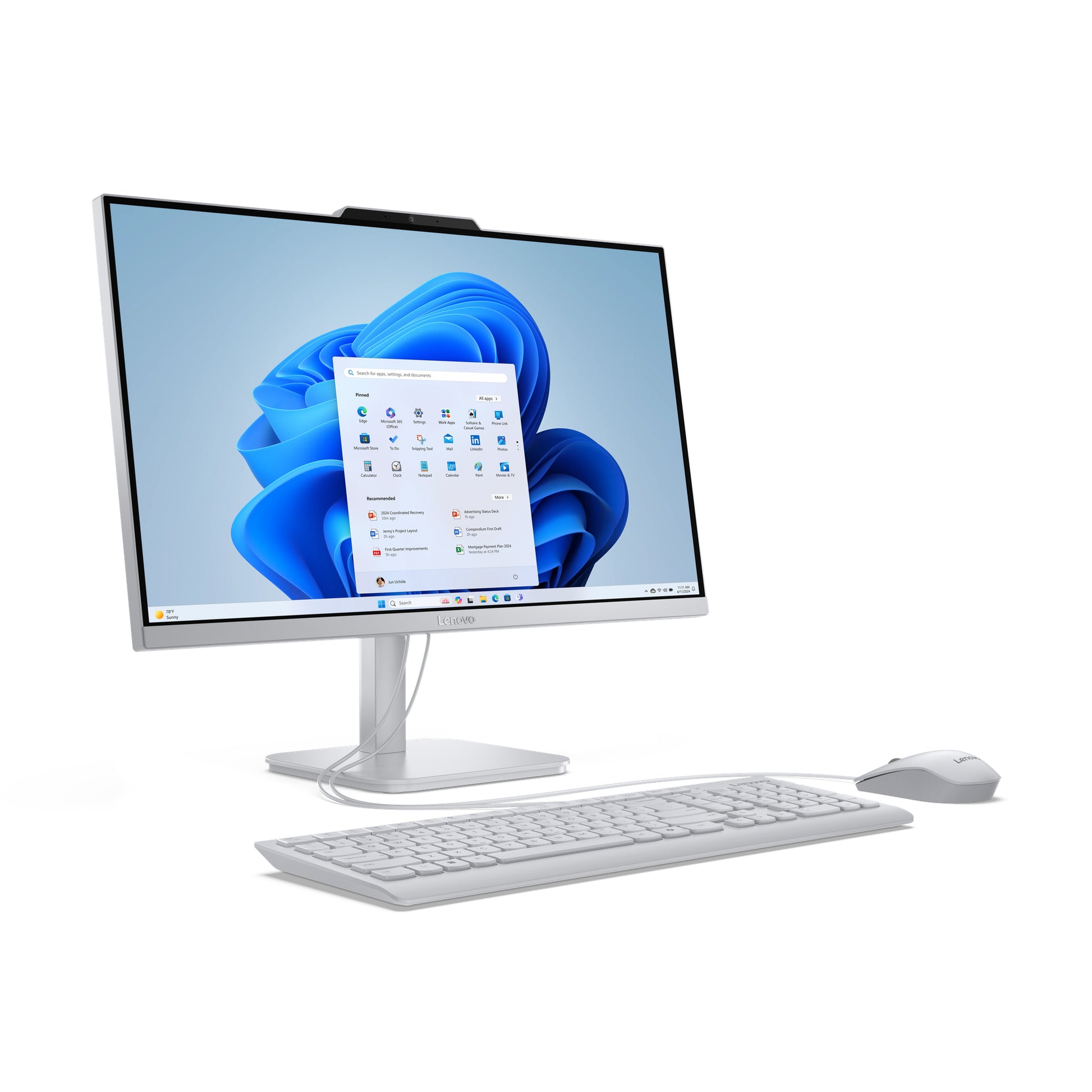 Lenovo All-in-One – 23,8" Full HD, Intel N100, 8 GB RAM, 512 GB SSD, Windows 11 Home