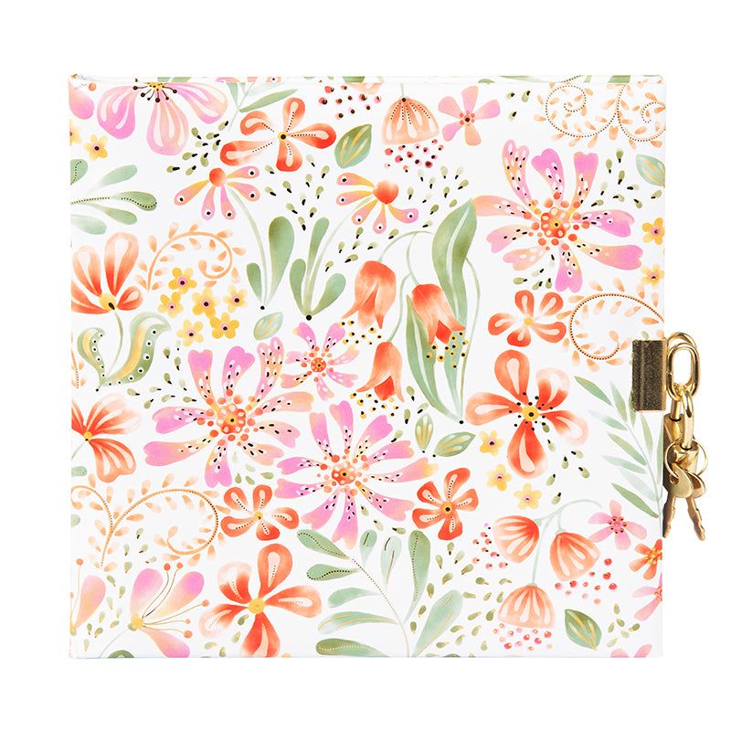 Goldbuch Tagebuch Blumenmuster – 96 Seiten – 165 × 165 mm, Mehrfarbig