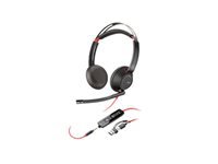 Poly Blackwire 5220 Office-Headset – On-Ear, Stereo, 3,5 mm Klinke, USB-C, Schwarz