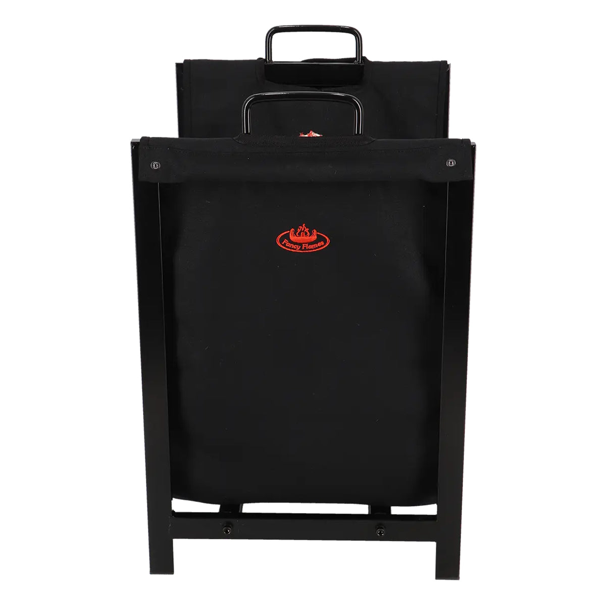 Esschert Design FF575 Aufbewahrungskorb – Stahl/Canvas – Schwarz – für Brennholz-Kamin – 380 × 610 × 380 mm