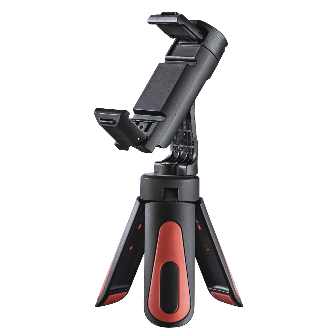 Hama Pocket II Rotation – Tisch-Ständer – für Smartphones 58–85 mm – 1/4" Montage – Schwarz/Rot