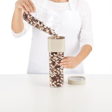 Lékué Vorratsdose 2,5 l, 10,5 × 21 × 26,5 cm, Polypropylen (PP), transparent/grün, 3-teilig