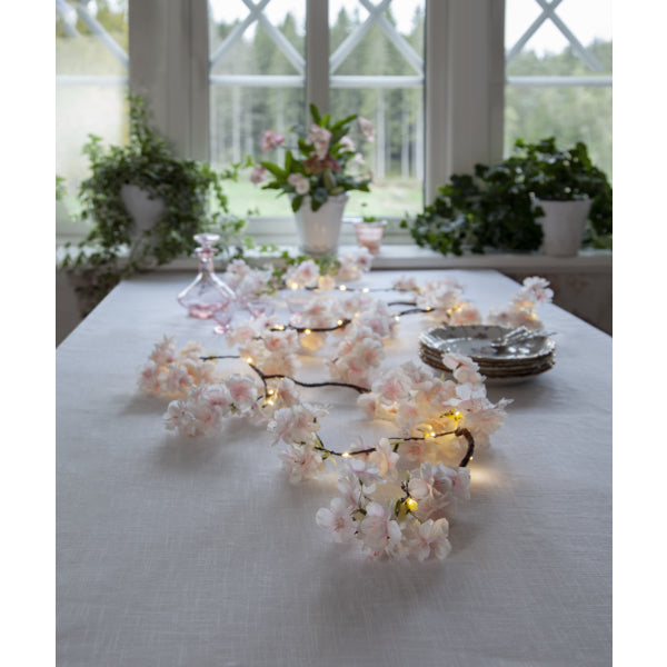 Star Trading Lichterkette CherryFlower – Starterset, 1,8 m, 0,4 W, Warmweiss, Batteriebetrieb, Timer, Rosa