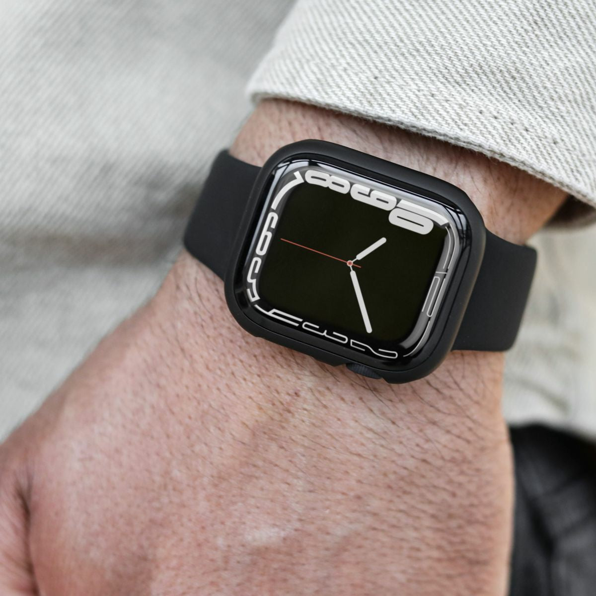 Vonmählen Silikon, Schwarz – für Apple Watch Series 8, Series 9 (45 mm)