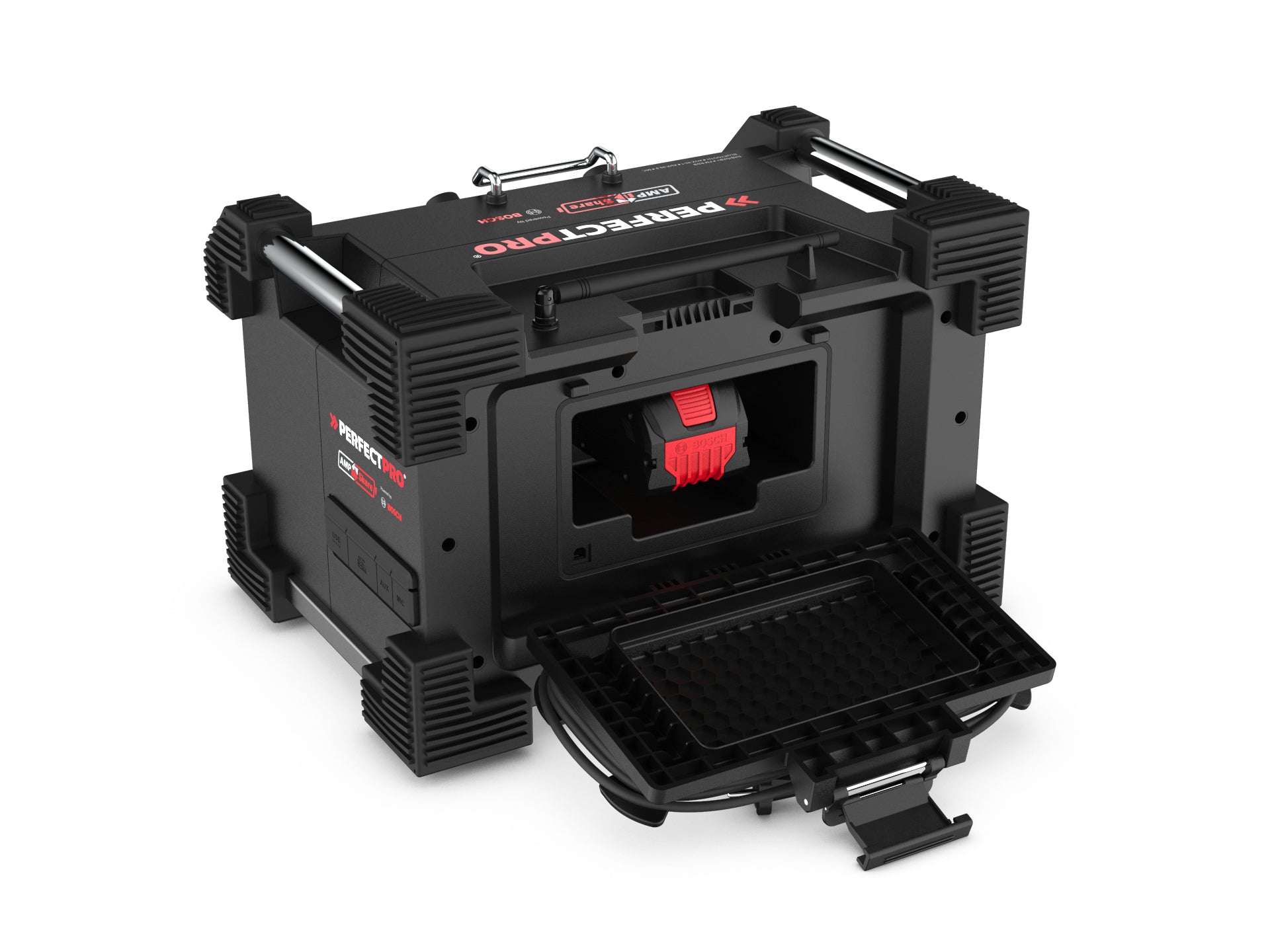 Perfectpro Rockhart RH4 – Baustellenradio – DAB+, UKW, Internetradio, Bluetooth, IP44, Akkubetrieb – Schwarz
