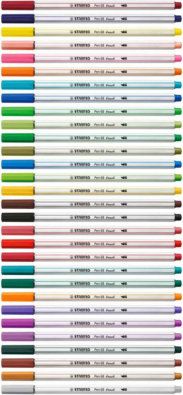STABILO Pen 68 Brush Filzstift – Pinselspitze, wasserbasiert, Hellrosa