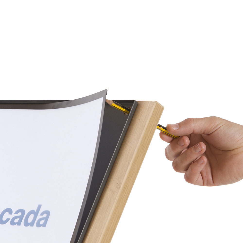 Rocada Boden-Prospektständer – für A4, braun, Holz, 400×300×1400 mm