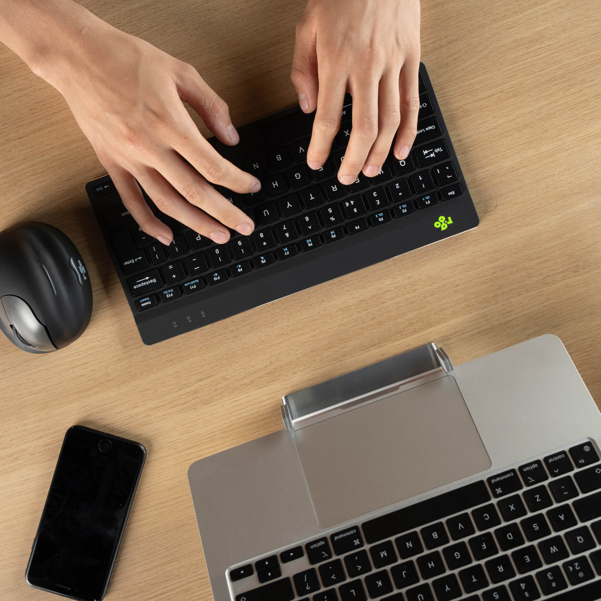 R-Go Tools Compact Break – Tastatur, kabellos (Bluetooth), ergonomisch, schwarz