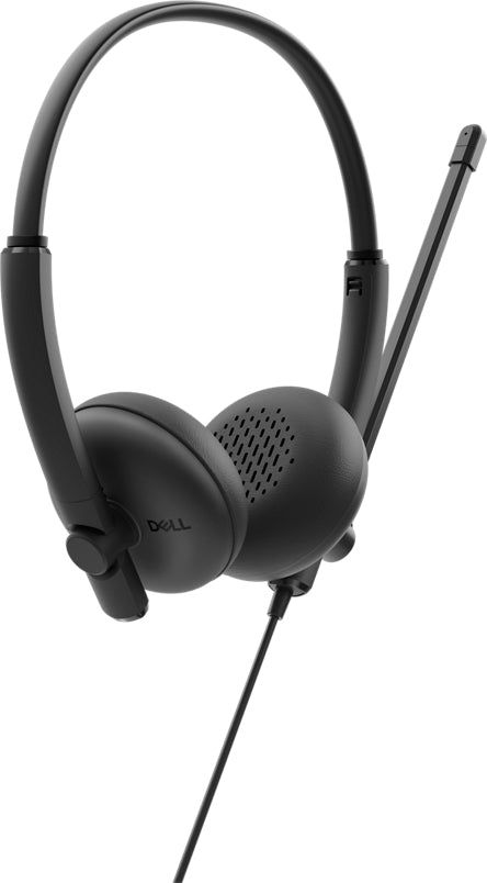 DELL WH125 – Duo Headset (On-Ear) – USB-A, mit Boom-Mikrofon, Stummschaltung – Schwarz – für PC/Mac, Teams-kompatibel