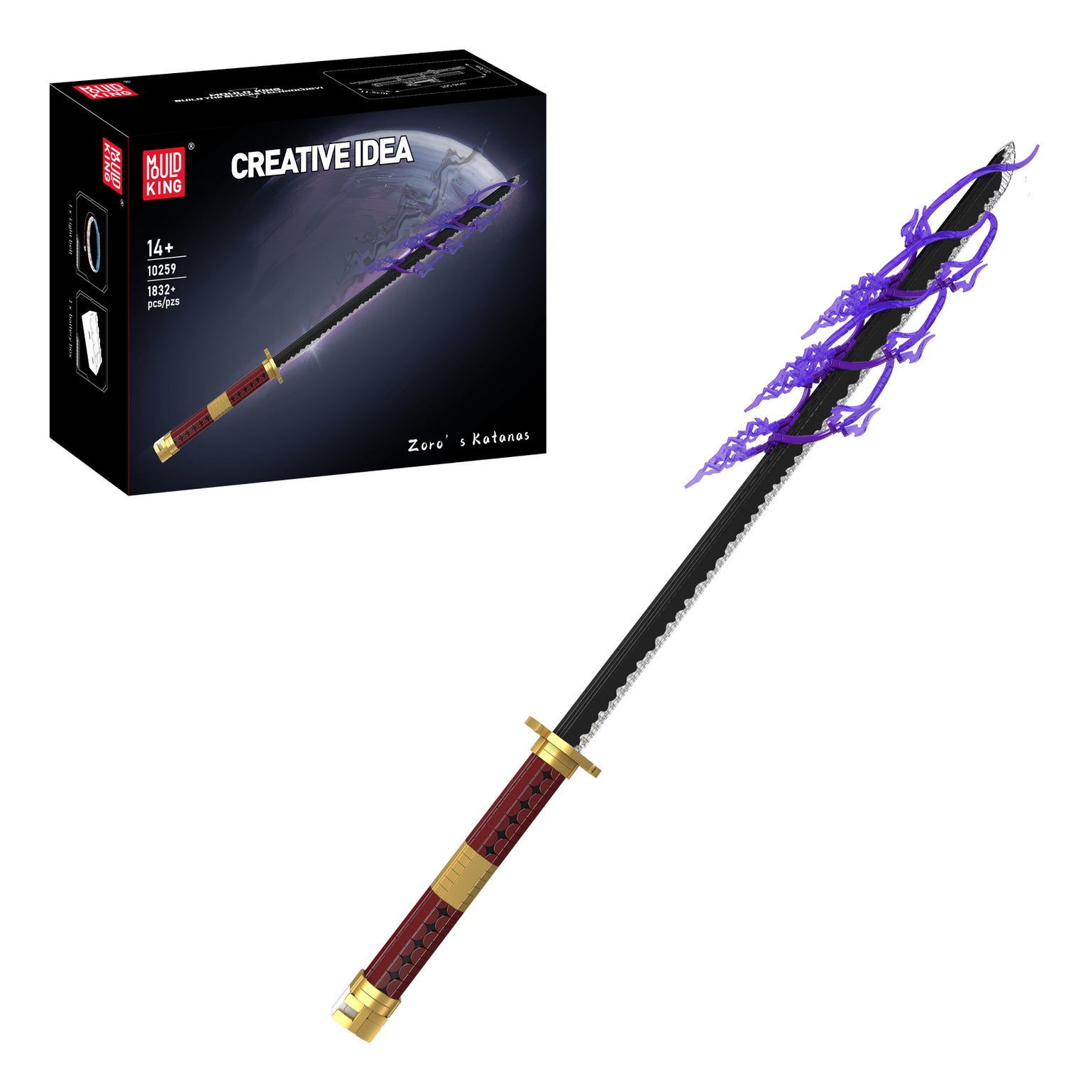 Mould King 10259 Crimson Energy Katana Bausatz – 1832-teilig – 11,5 × 21,3 × 105,9 cm – ab 14 J. – Kunststoff