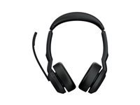 Jabra Evolve2 55 Office-Headset – On-Ear, Stereo, BT, ANC, MS Teams zertifiziert, mit USB-A-Dongle, Schwarz