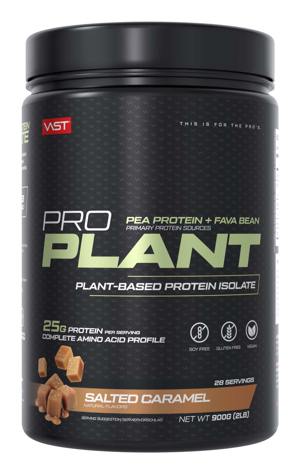 VAST Sports VAST Proteinpulver Pro Plant Salzkaramell – glutenfrei, vegan – 900 g