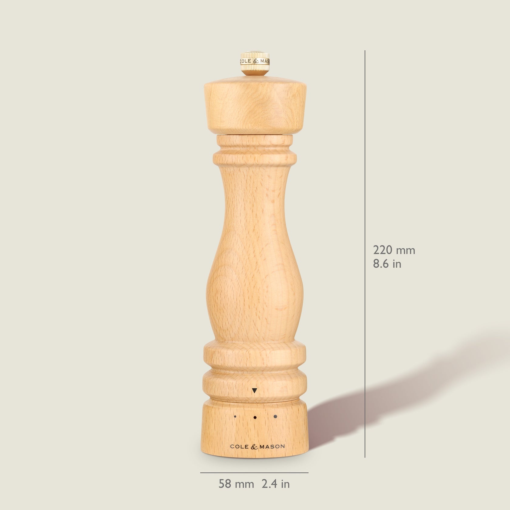 Cole & Mason Salz-/Pfeffermühle Ø 6 × 22 cm, Buche, Braun