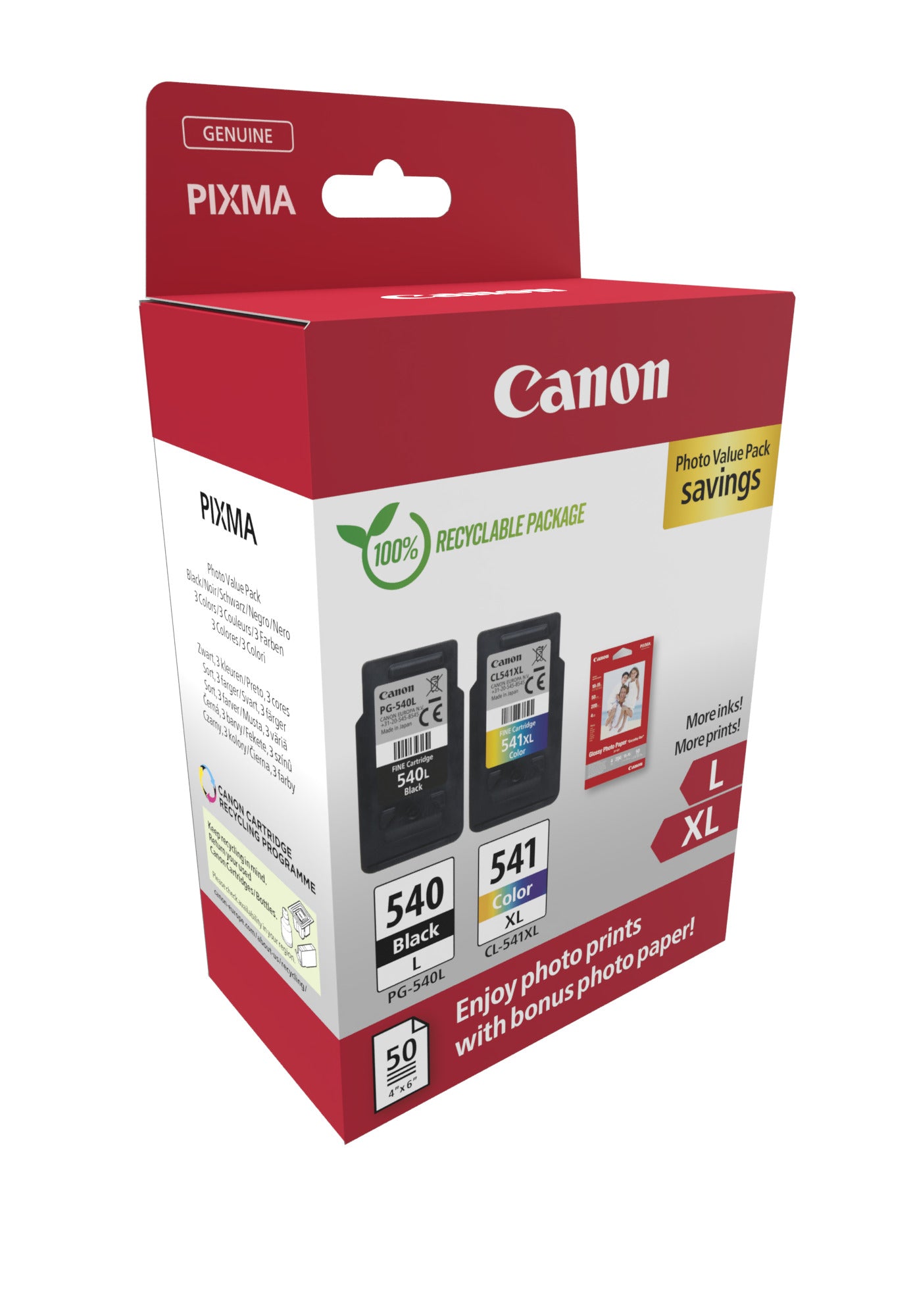 Canon Tintenpatronen-Multipack PG-540L/CL-541XL – für PIXMA und andere