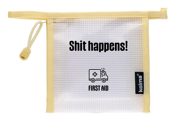 Kolma Mesh Bag – Reissverschlusstasche, 15,5 × 1 × 15,5 cm, creme, Netz