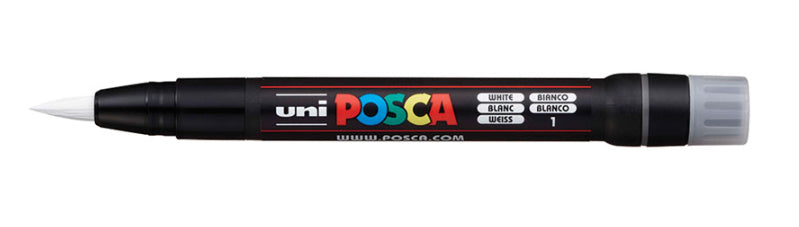Uni-Ball Uni Posca Brush-Marker für Permanent-Marker – Weiss