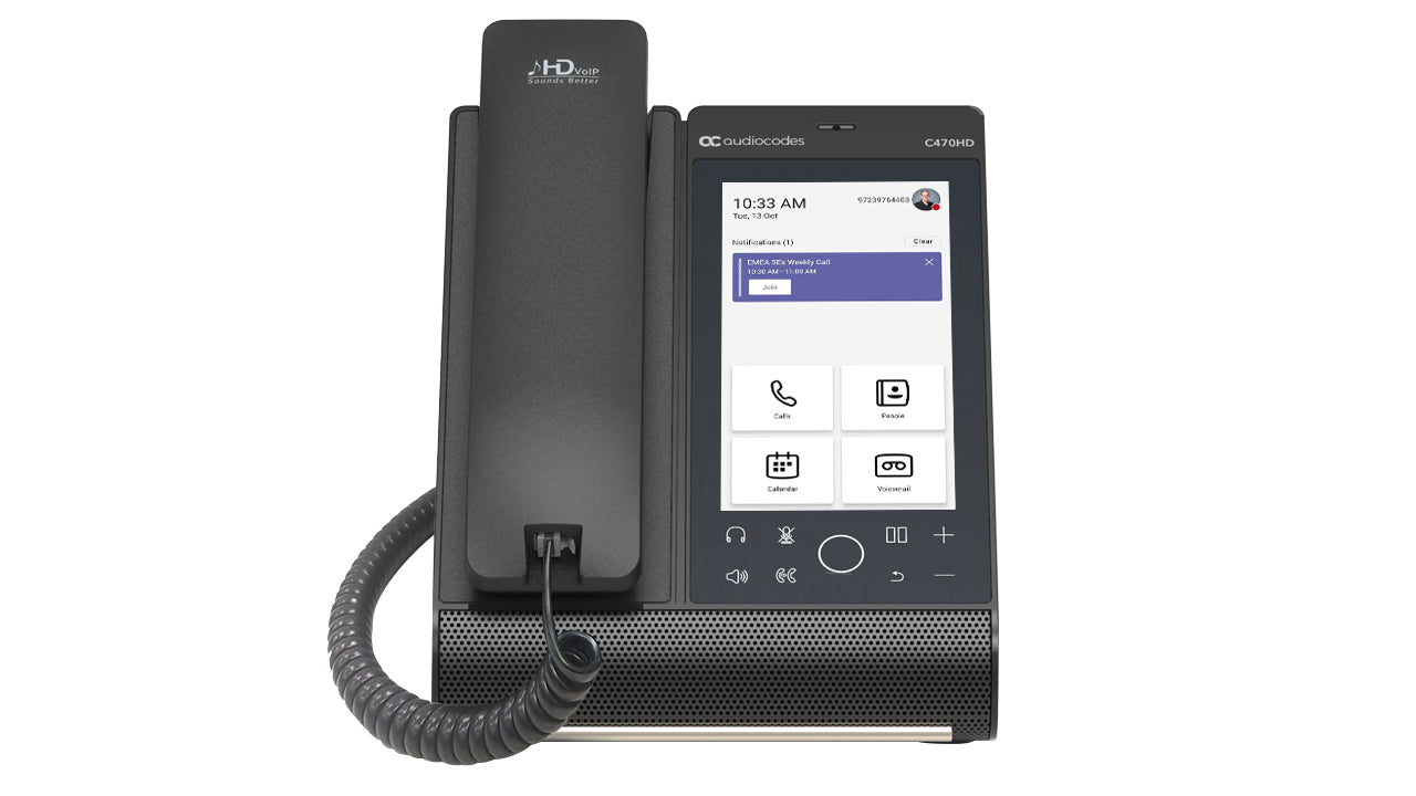 AudioCodes C470HD Total Touch – für Microsoft Teams, PoE, GbE, schwarz