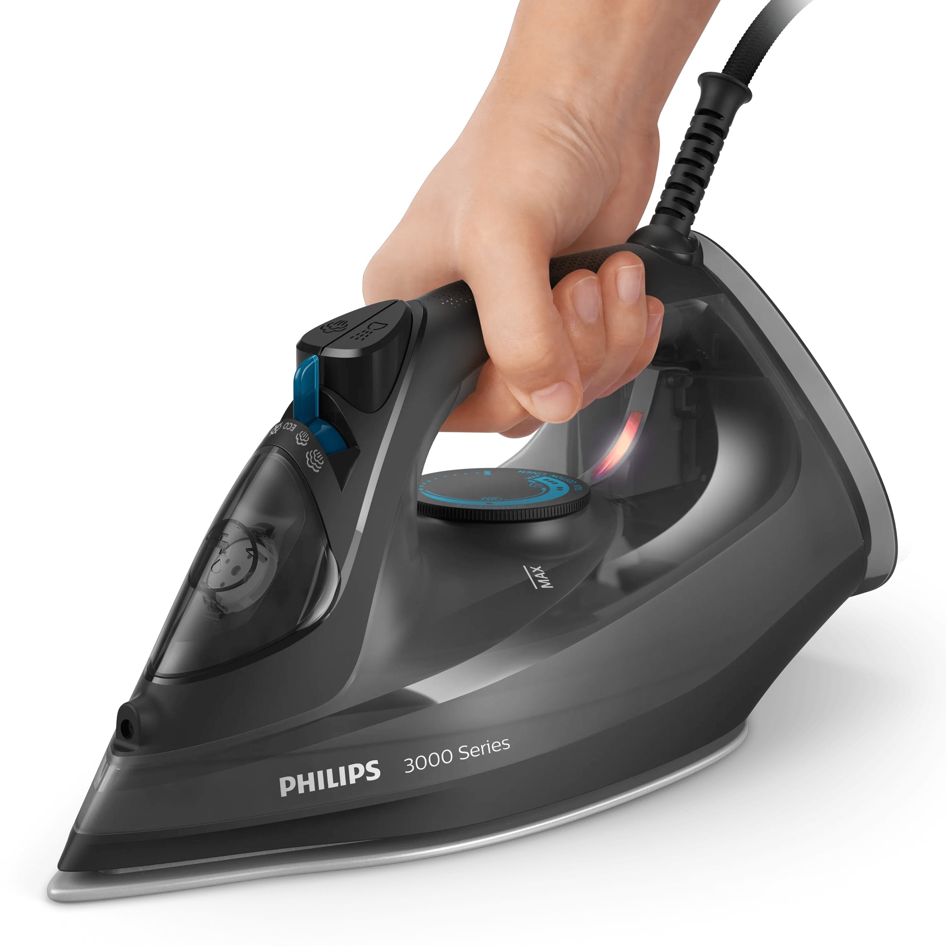 Philips Dampfbügeleisen 3000 Serie DST3041/80 – Keramik-Bügelsohle, Schwarz, 121 × 290 × 143 mm