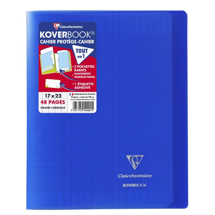 Clairefontaine Notizheft – 170 × 220 mm – 24 Blatt – 90 g/m² – Softcover, transparentes Cover, mehrfarbig, PEF