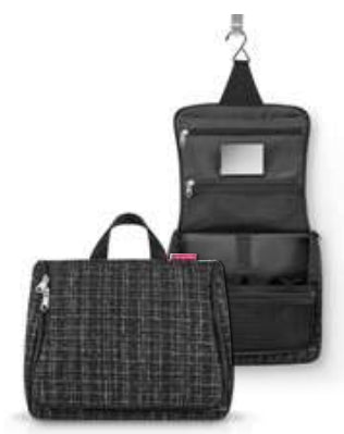 Reisenthel Kulturbeutel – wasserabweisend, aufhängbar – 4 l – Bouclé Schwarz – Polyester – 1 Stk.