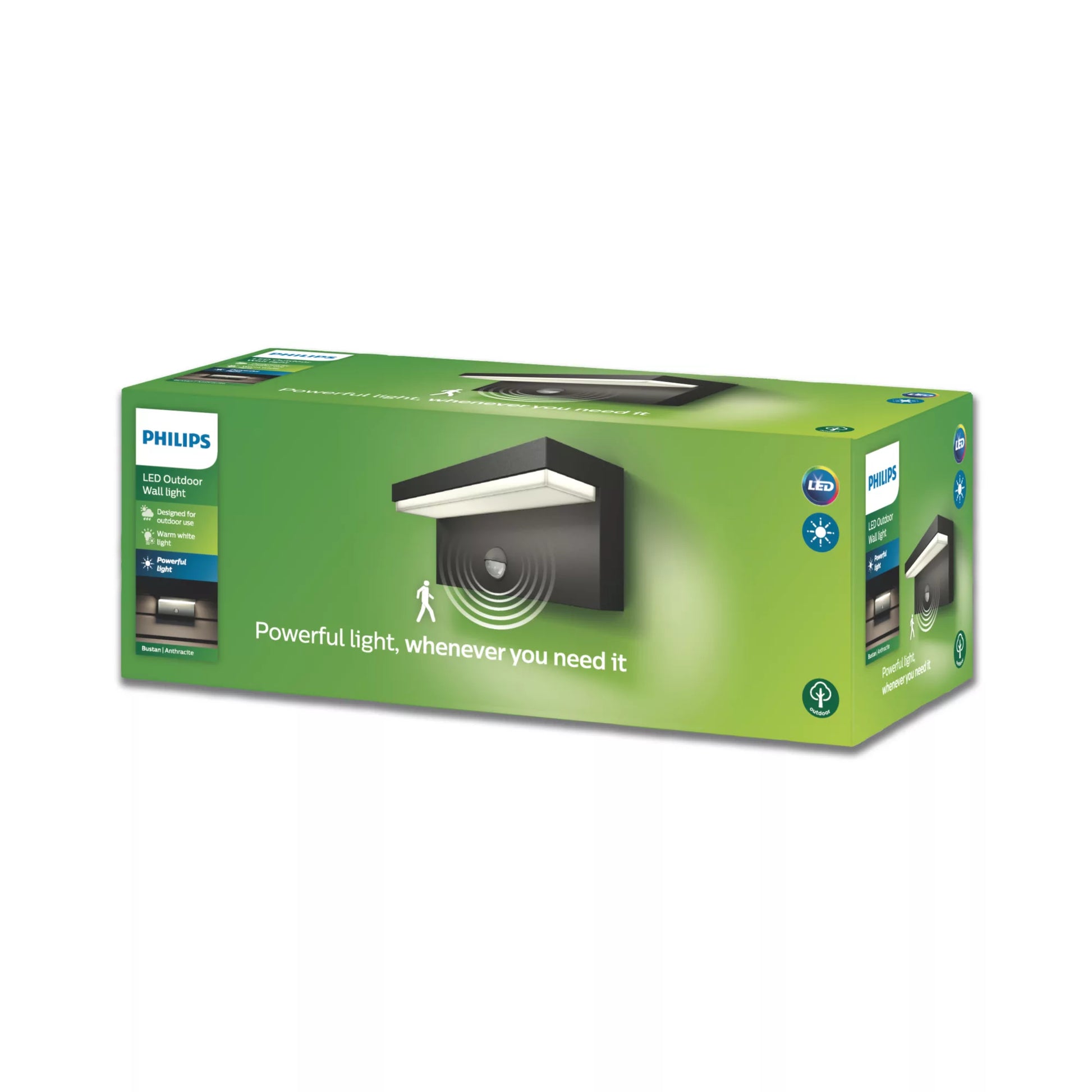 Philips by Signify Philips Aussenwandleuchte – 2700 K – IP44 – Netzbetrieb – mit Bewegungsmelder – Anthrazit – Kunststoff