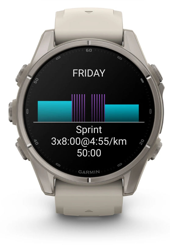 Garmin fēnix 9 43 mm GPS – Titan Grau, Sportarmband, Grau, 100 m, für iPhone