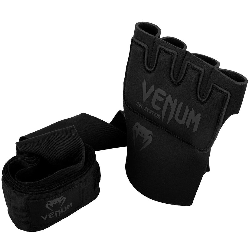 Venum Boxbandagen Kontact Gel Glove – Gr. M, 2 Stück – Spandex, Schwarz, 2,2 m, Daumenschlaufe