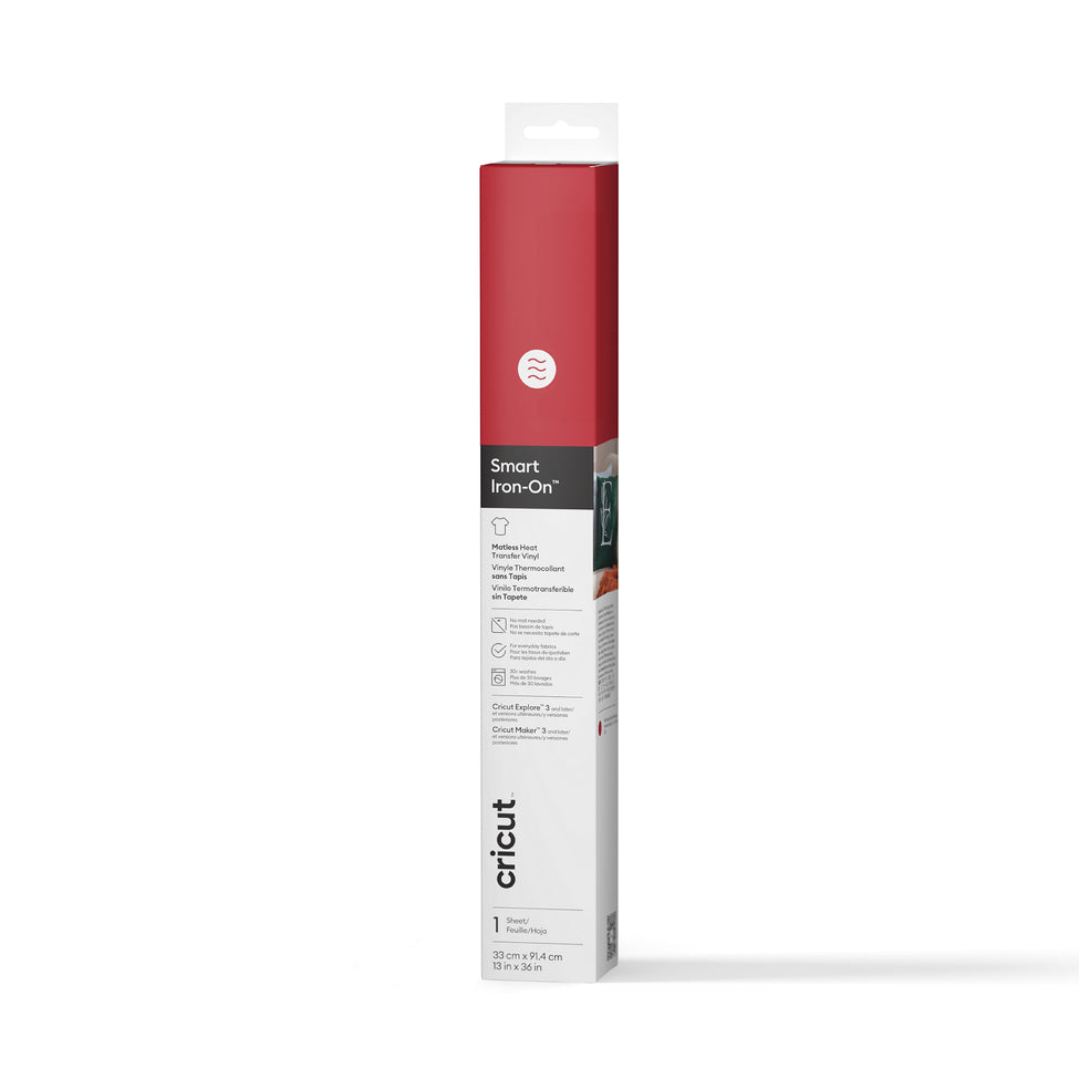 Cricut Aufbügelfolie Flex – 33 × 91,4 cm, Rot – 1 Rolle, Vinylfolie, Smart