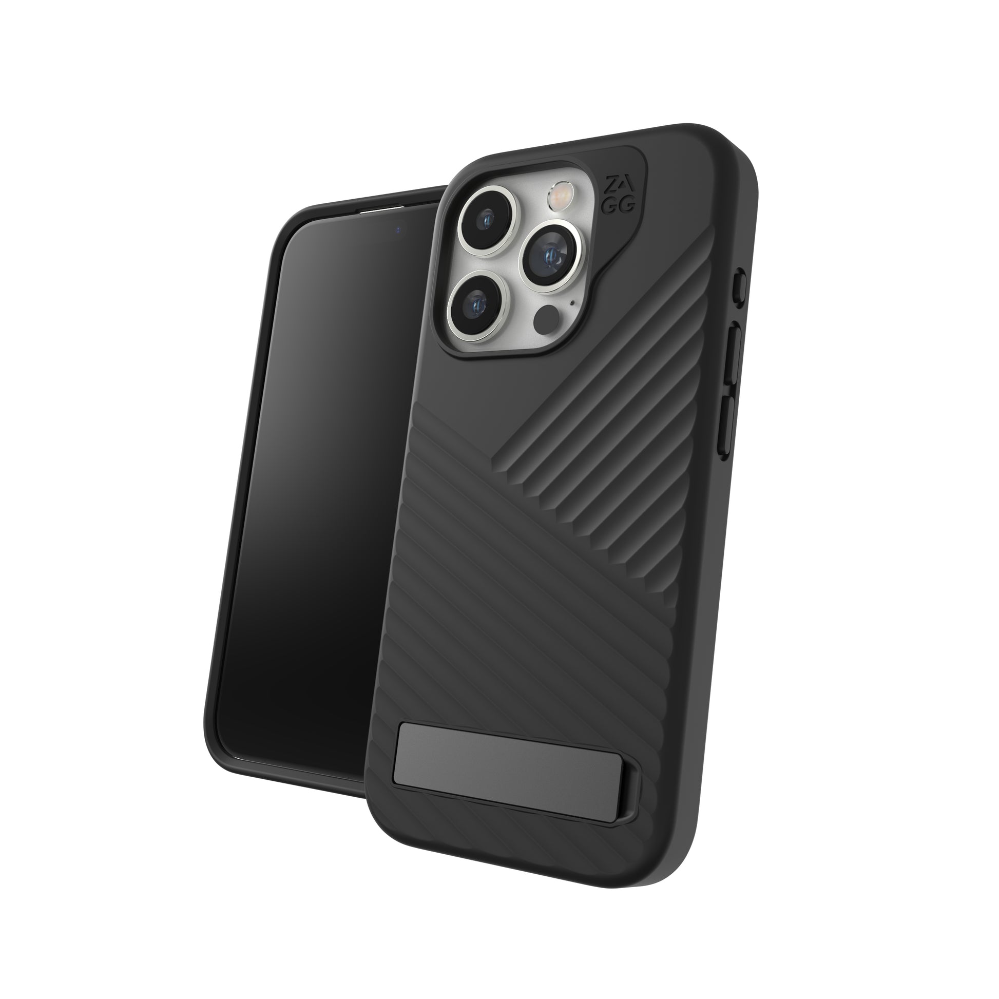 ZAGG Denali Snap Backcover – für Apple iPhone 15 Pro, mit Ständer, Graphen, Schwarz, bis 5 m sturzsicher