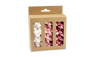 Pattberg Geschenkschleife, Polypropylen, Weiss, Pink, Hellrosa, Ø 5 cm, 12 Stk.