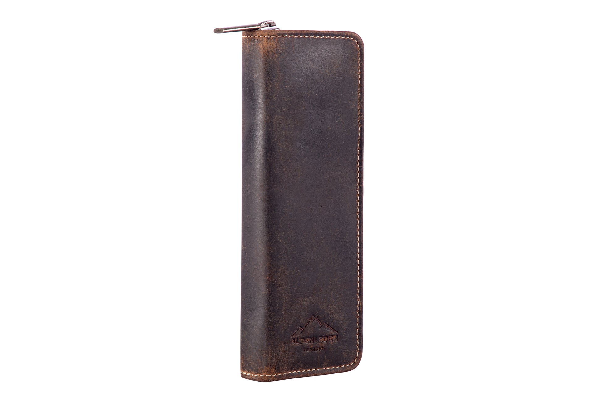Alpenleder Etui Schlamperetui, leer – old havana/braun – Leder