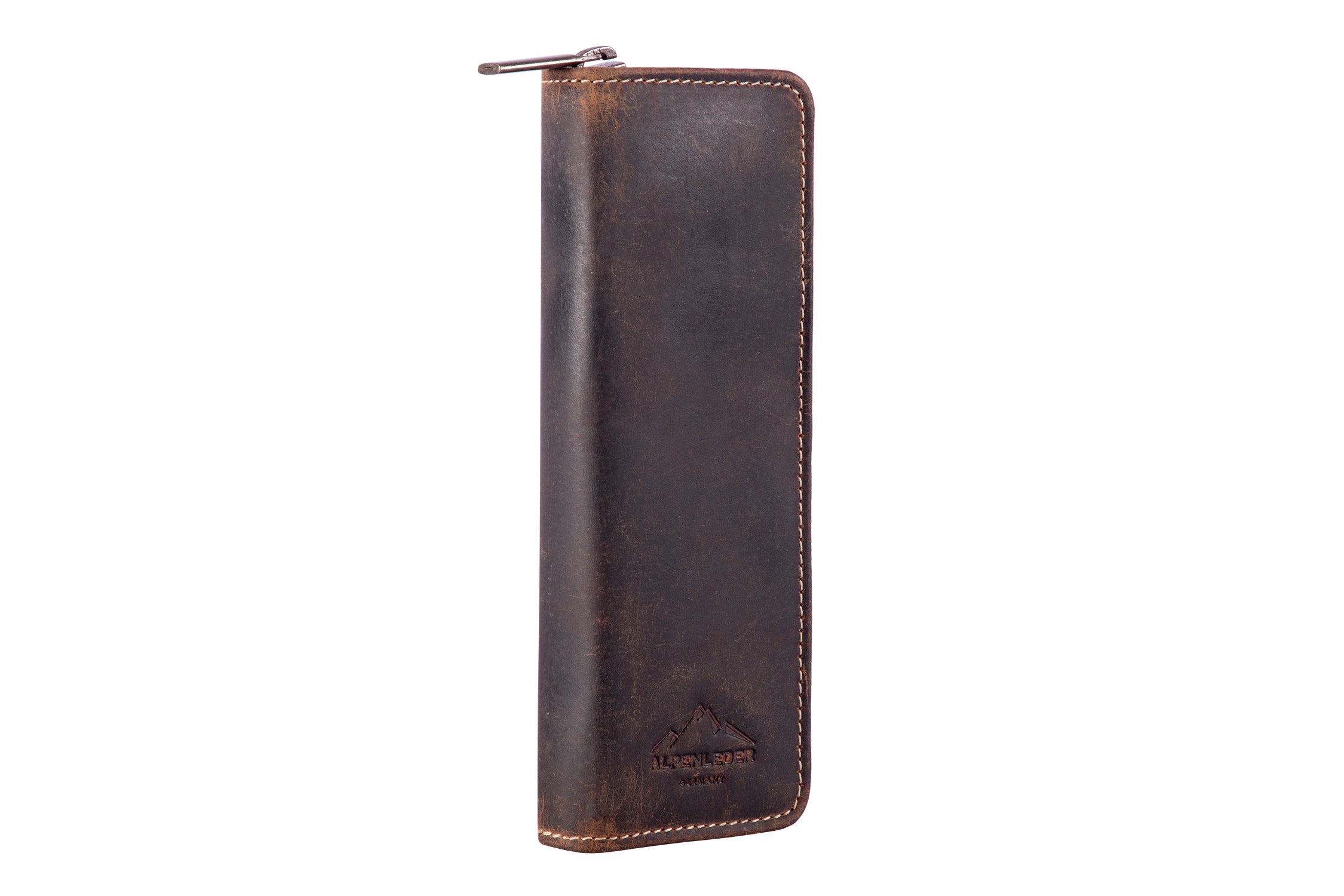 Alpenleder Etui Schlamperetui, leer – old havana/braun – Leder