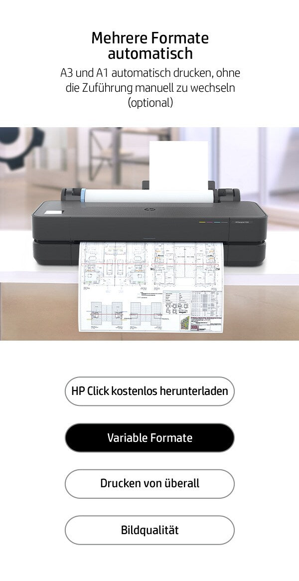 HP DesignJet Studio Steel – Grossformatdrucker 36", Farbe, LAN/WLAN/USB, 2400 × 1200 dpi