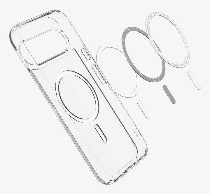 Spigen Ultra Hybrid MagFit Backcover – für Google Pixel 10 Pro / Pixel 10, Klar Weiss, bis 2 m Sturzsicher