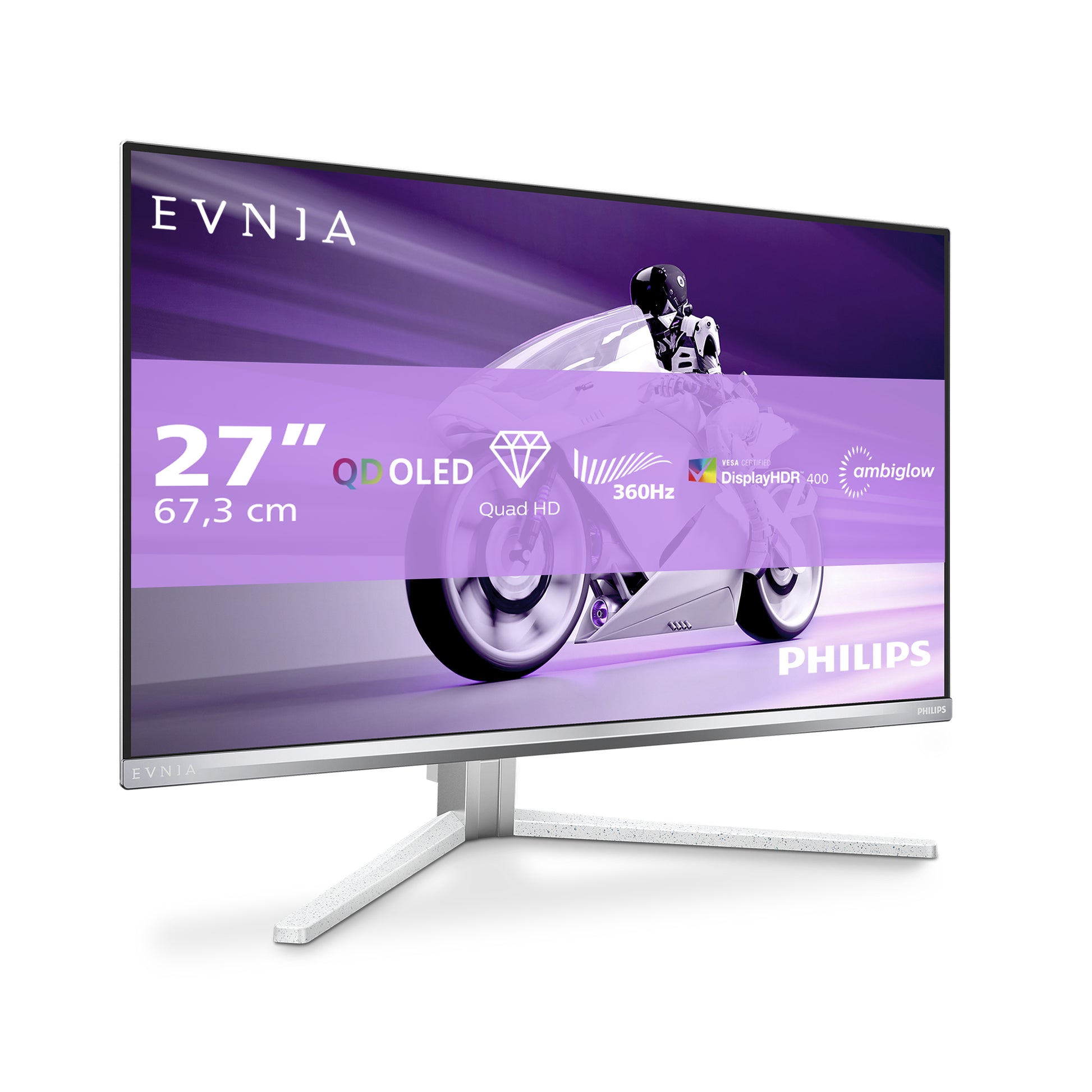 Philips 27M2N8500/00 – Monitor, 26,5" WQHD (2560 × 1440), OLED, 360 Hz, 250 cd/m², VESA 100 × 100, Weiss