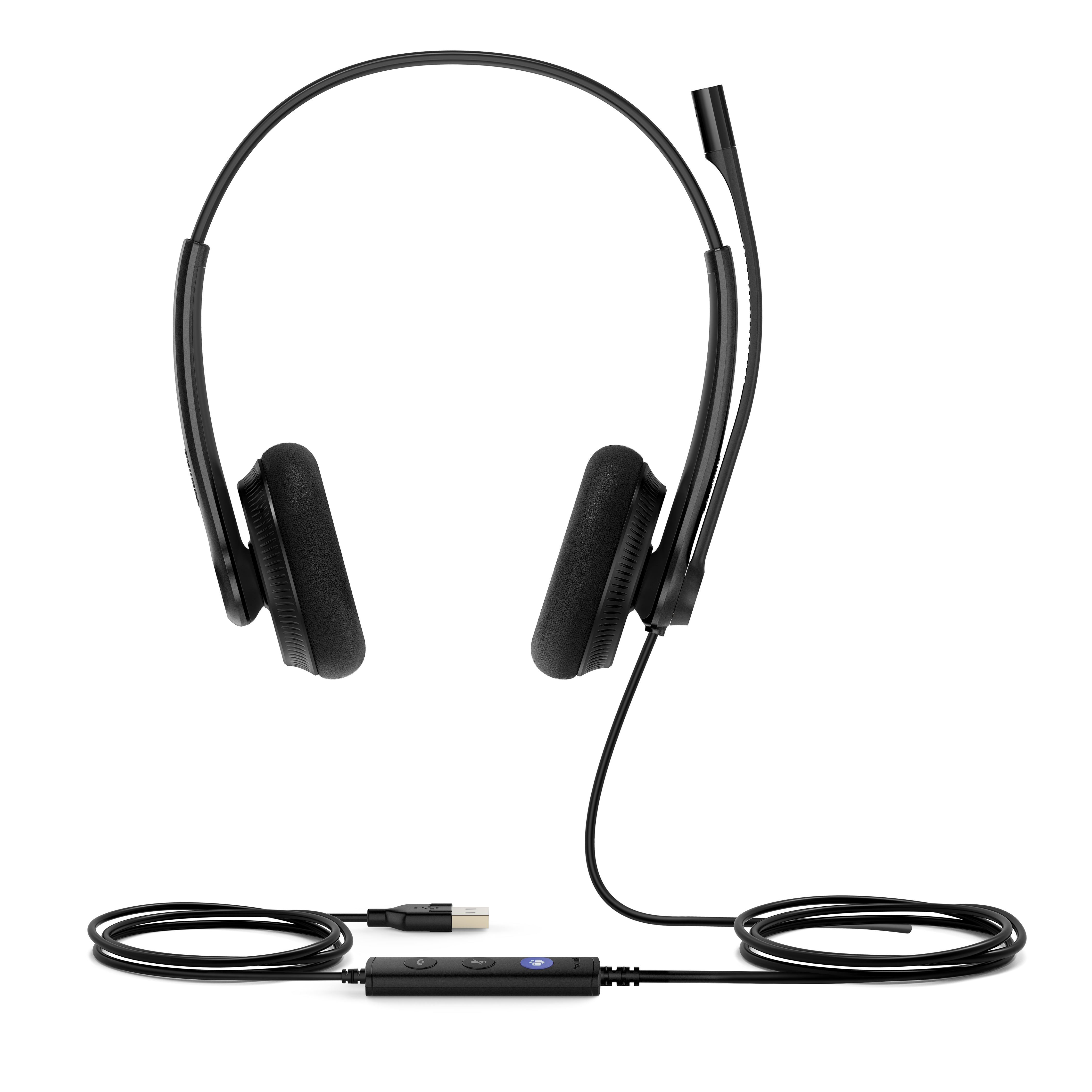 Yealink UH34 Lite Dual Teams Headset – On-Ear, Stereo, Kabel, USB-A, für T41S, T42S, T46S und andere, Schwarz