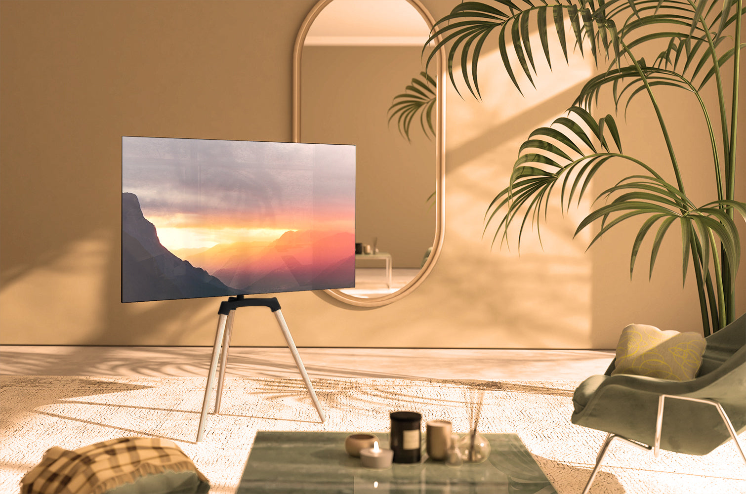 myWall HT21 – Displayständer, drehbar, höhenverstellbar, für 42–65", VESA 200×200–400×400, bis 35 kg, schwarz