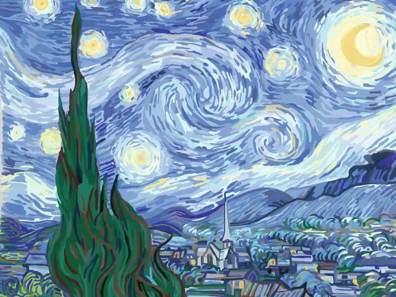 Ravensburger CreArt – Malen-nach-Zahlen-Set – Starry Night (Van Gogh) – ab 14 Jahren